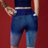 Women's Denim-Look Gradient 2-Piece Workout Set