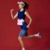 Women's Denim-Look Gradient 2-Piece Workout Set