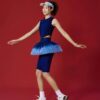 Women's Denim-Look Gradient Tennis Outfit