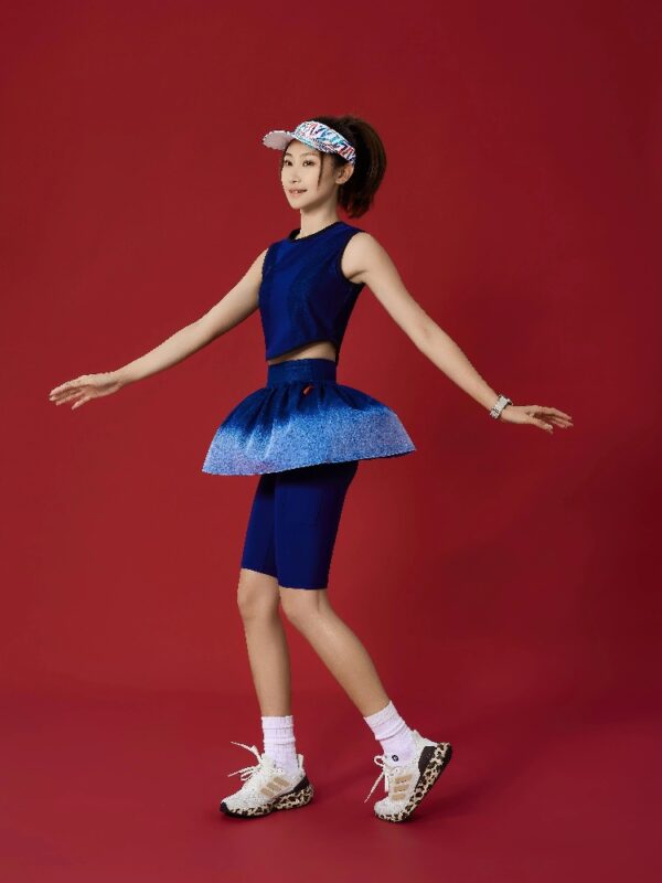 Women's Denim-Look Gradient Tennis Outfit