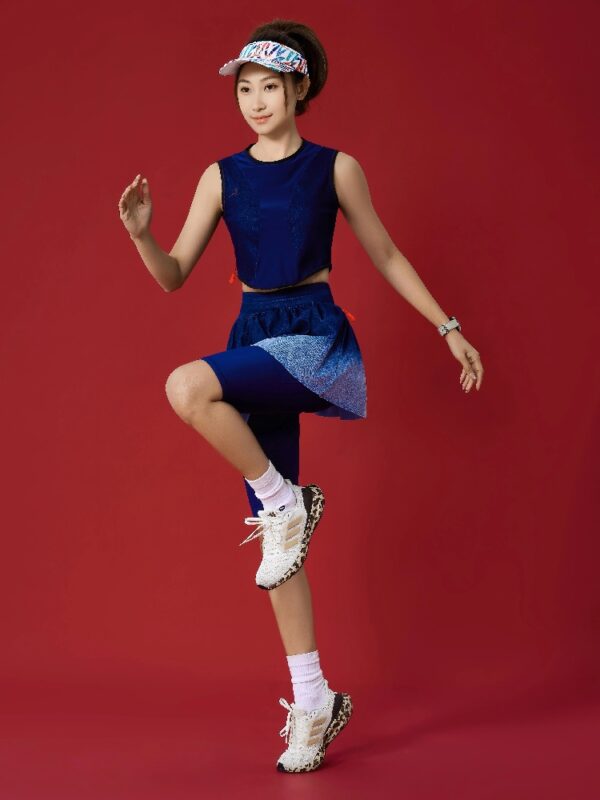 Women's Denim-Look Gradient Tennis Outfit